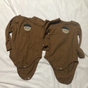 TWIN SET Matching Acorn Sleeper One Baby Clothes Unisex 18M Garanimals Used